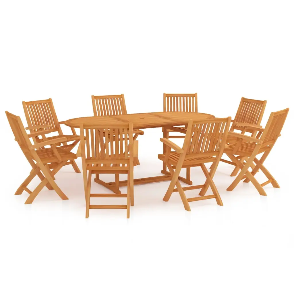 Ensemble à manger de jardin 9 pcs Bois de teck massif vidaXL 3059562