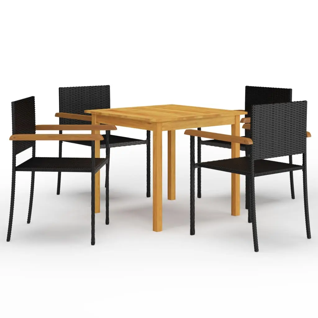 Ensemble à manger de jardin 5 pcs Noir vidaXL 3067715