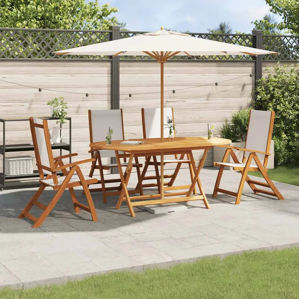 Ensemble à manger de jardin 5pcs bois d’acacia solide textilène vidaXL 3279286