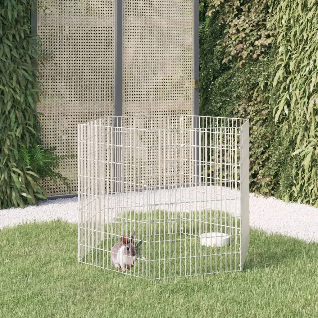 Enclos pour animaux en liberté 6 panneaux 54x80cm fer galvanisé vidaXL 171577