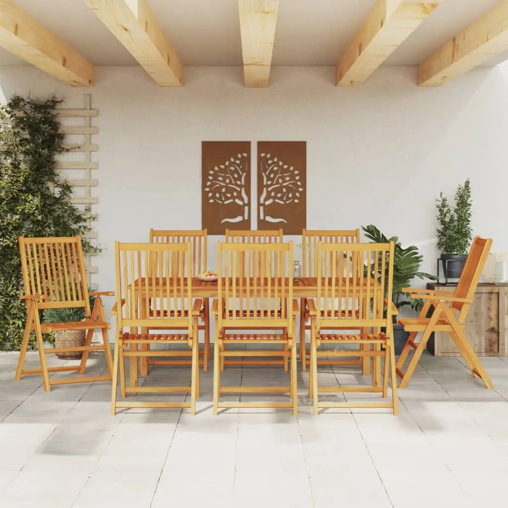Ensemble à manger de jardin 9 pcs 180x90x75 cm bois d’acacia solide vidaXL 3295259