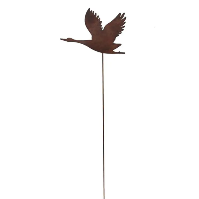 Déco de jardin Oie en métal 110cm – Fleur
