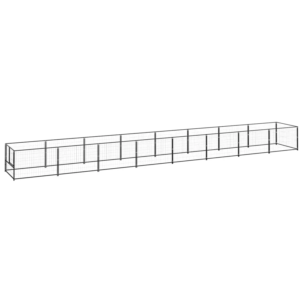 Enclos pour chien en acier robuste sécurisé pour jardin Noir 8 m² – ComfortXL Outdoor Living