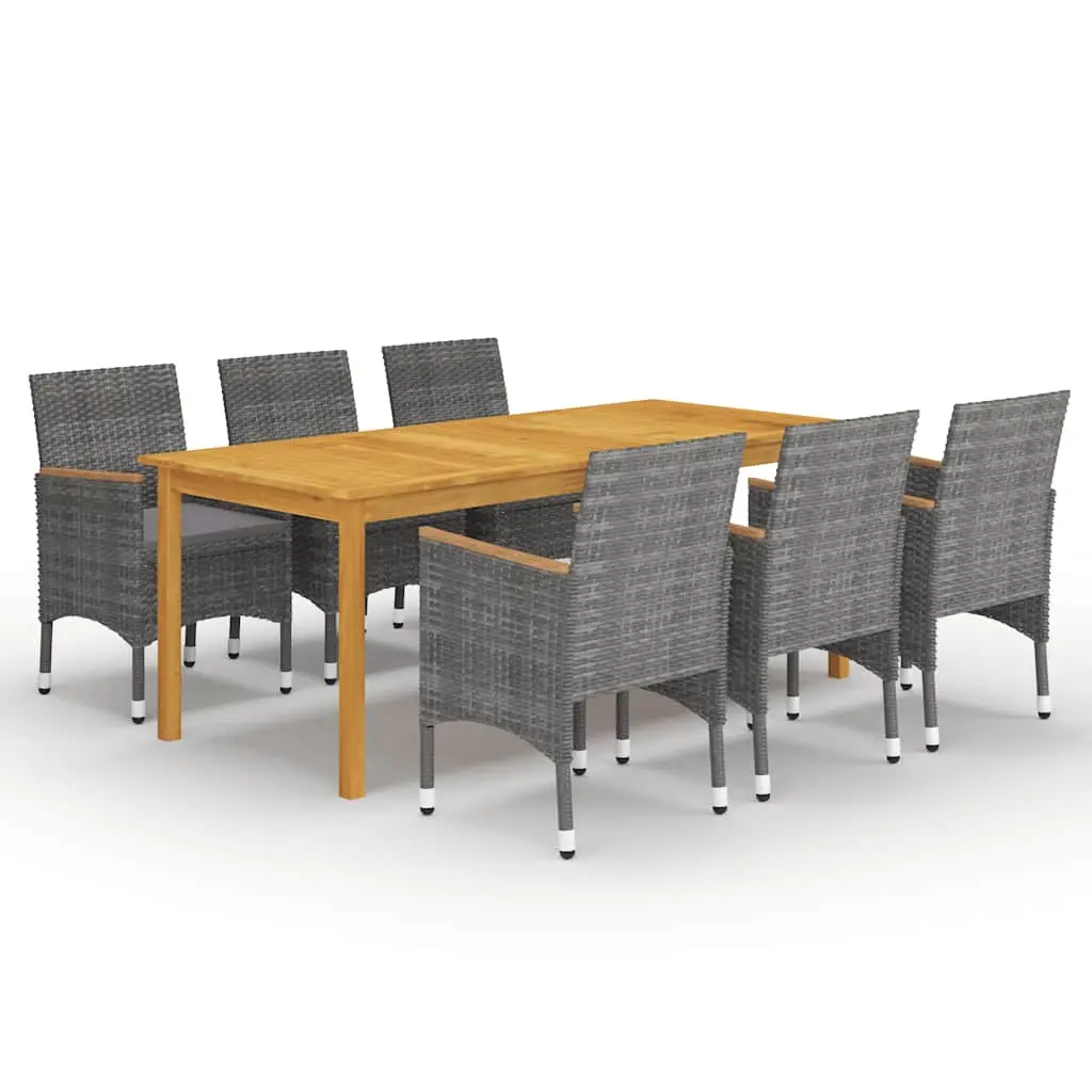 Ensemble à manger de jardin 7 pcs Gris vidaXL 3067864
