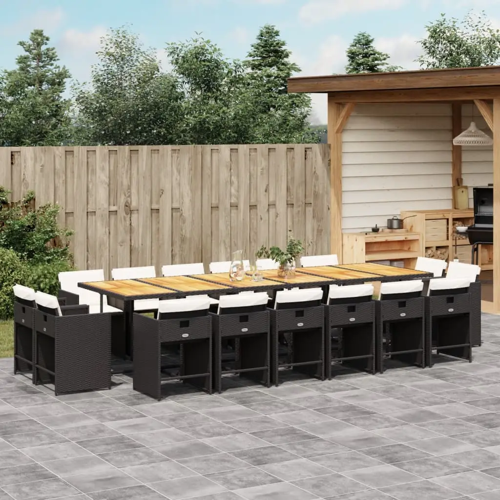 Ensemble à manger de jardin 17 pcs coussins noir résine tressée vidaXL 3278018