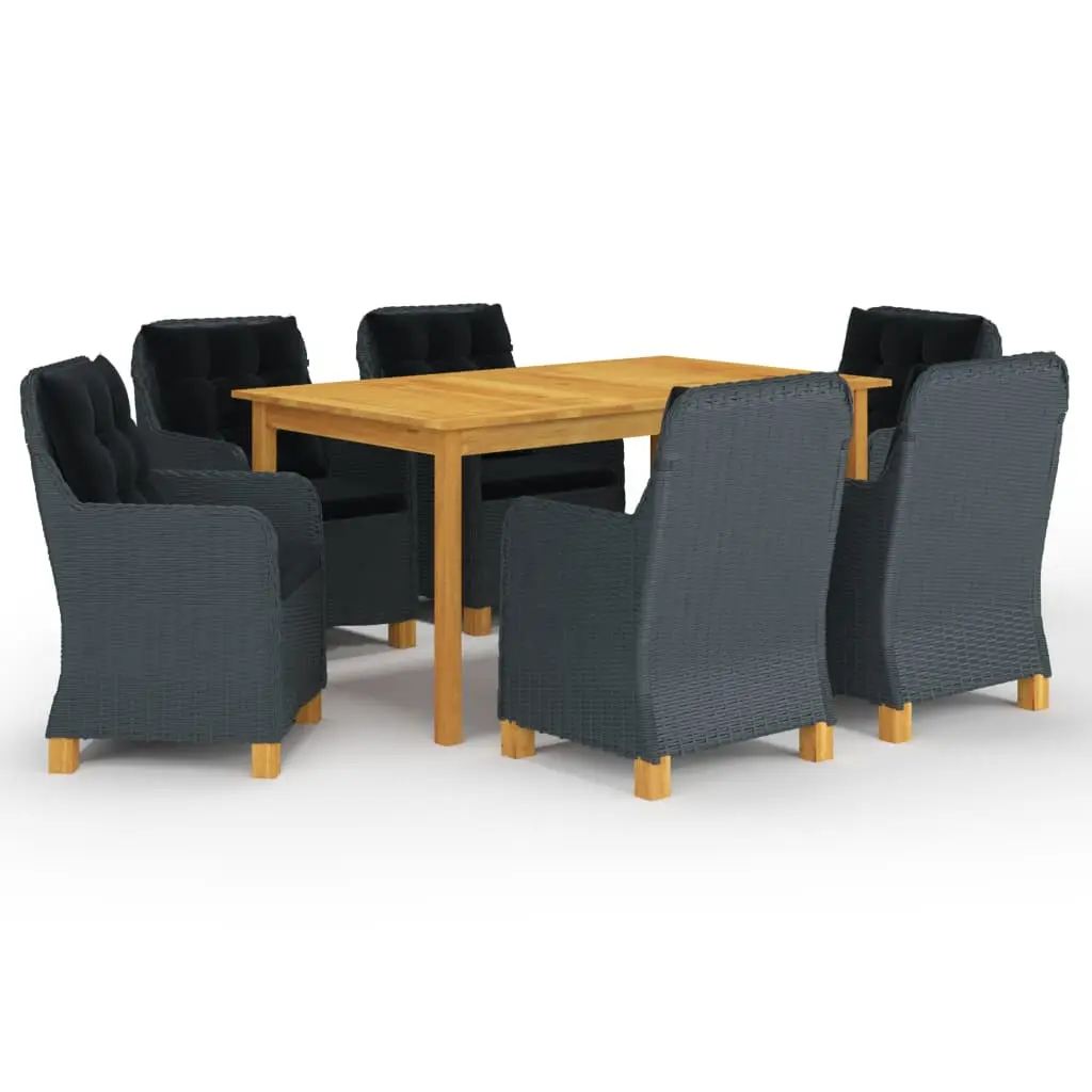 Ensemble à manger de jardin 7 pcs Gris foncé vidaXL 3067852