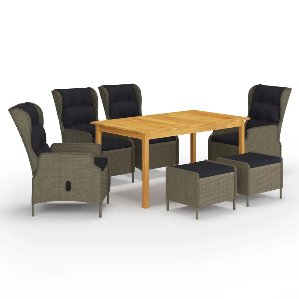 Ensemble à manger de jardin 7 pcs Marron vidaXL 3067846