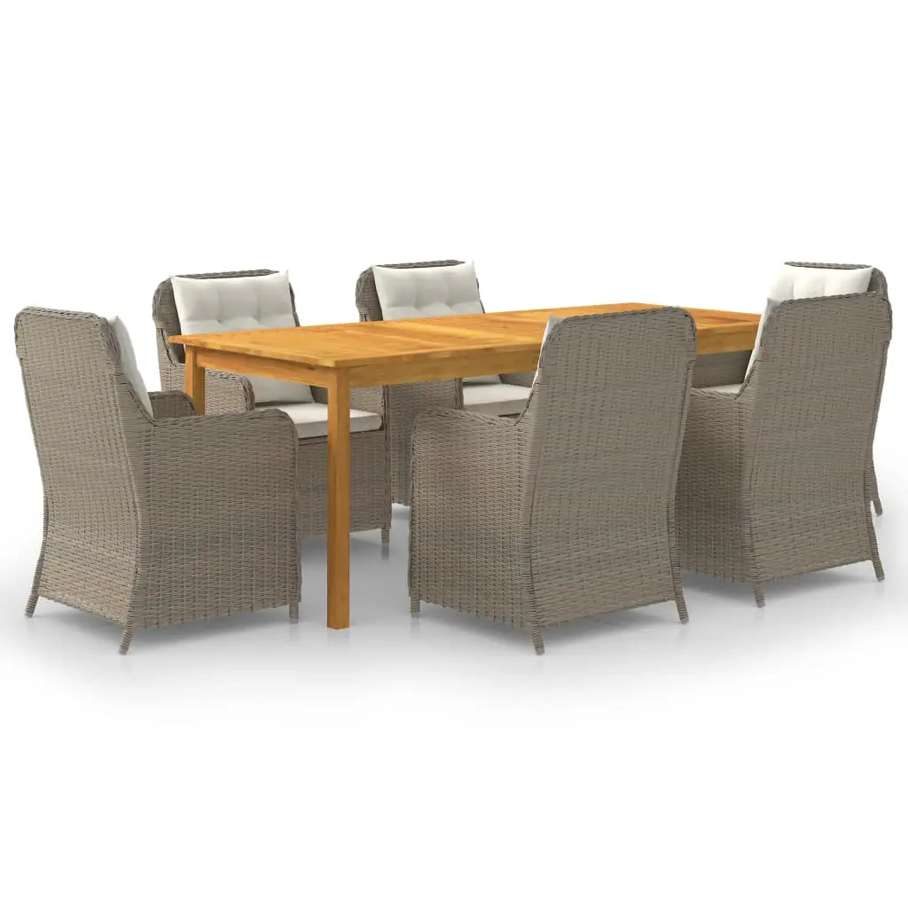 Ensemble à manger de jardin 7 pcs Marron vidaXL 3067912