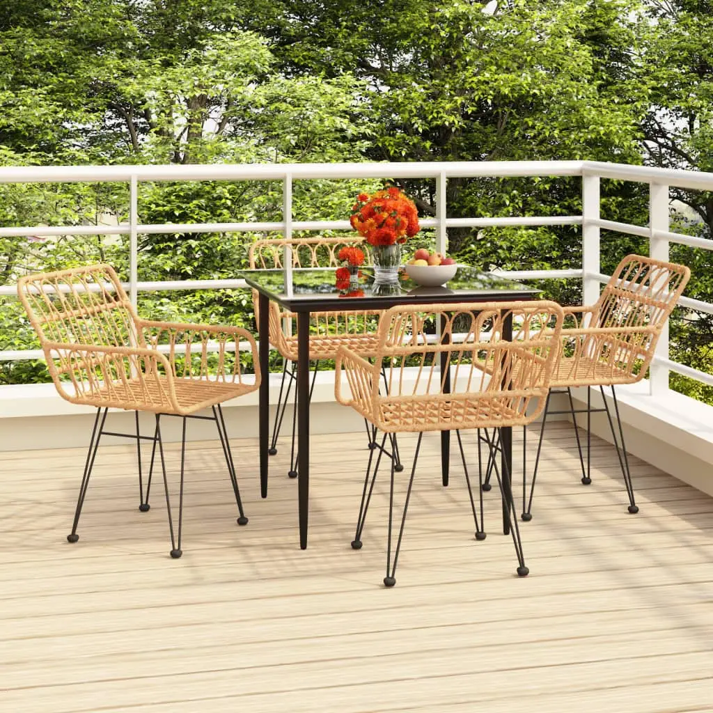 Ensemble à manger de jardin 5pcs Résine tressée vidaXL 3157846