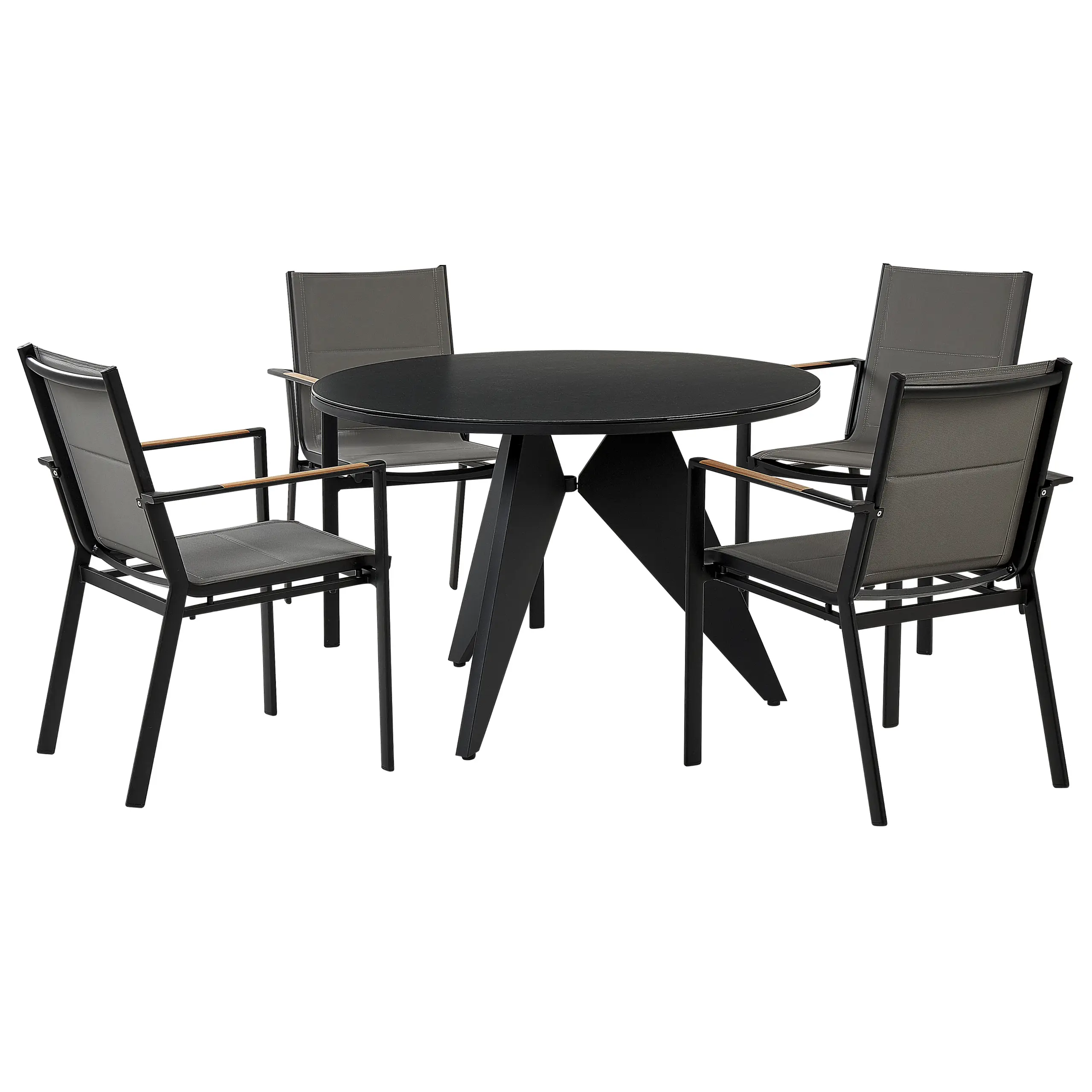 Set de salle à manger Aluminium Noir OLMETTO/BUSSETO – Beliani