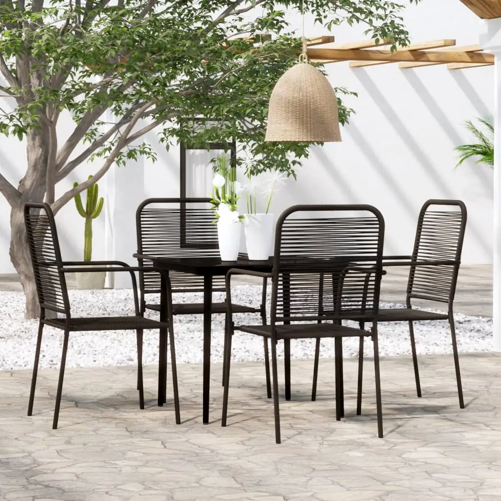 Ensemble à manger de jardin 5 pcs Noir vidaXL 3099144