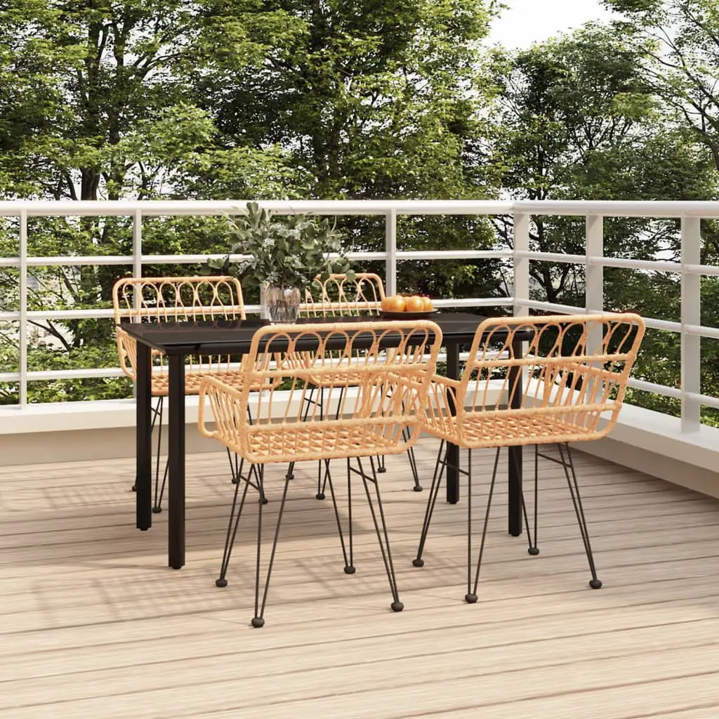 Ensemble à manger de jardin 5pcs Résine tressée vidaXL 3157861