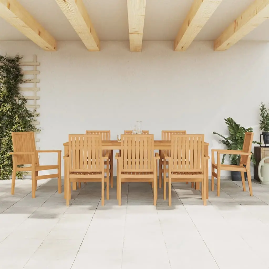 Ensemble à manger de jardin 9 pcs Bois de teck solide vidaXL 3157922