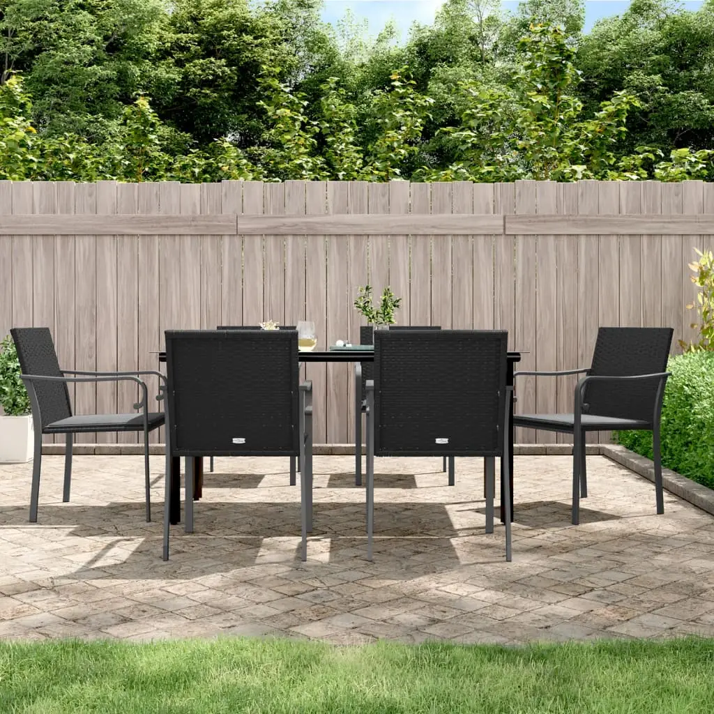 Ensemble à manger de jardin 7 pcs coussins résine tressée acier vidaXL 3186964