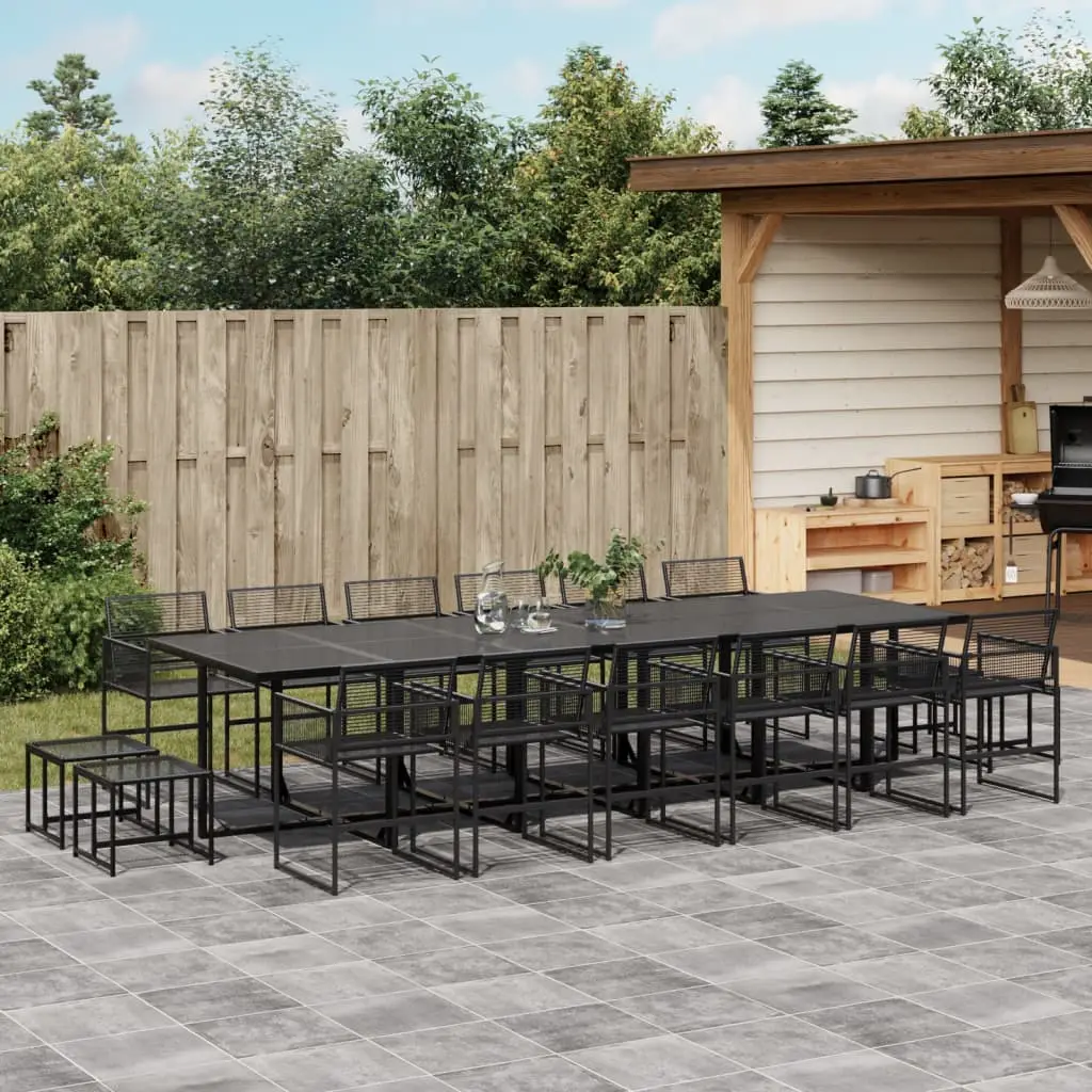 Ensemble à manger de jardin 17 pcs noir résine tressée vidaXL 3295047