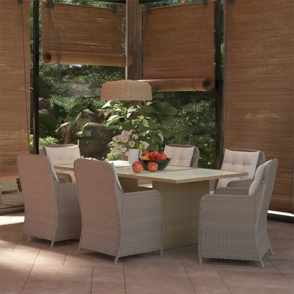 Ensemble à manger de jardin 7 pcs Résine tressée Marron vidaXL 3059467