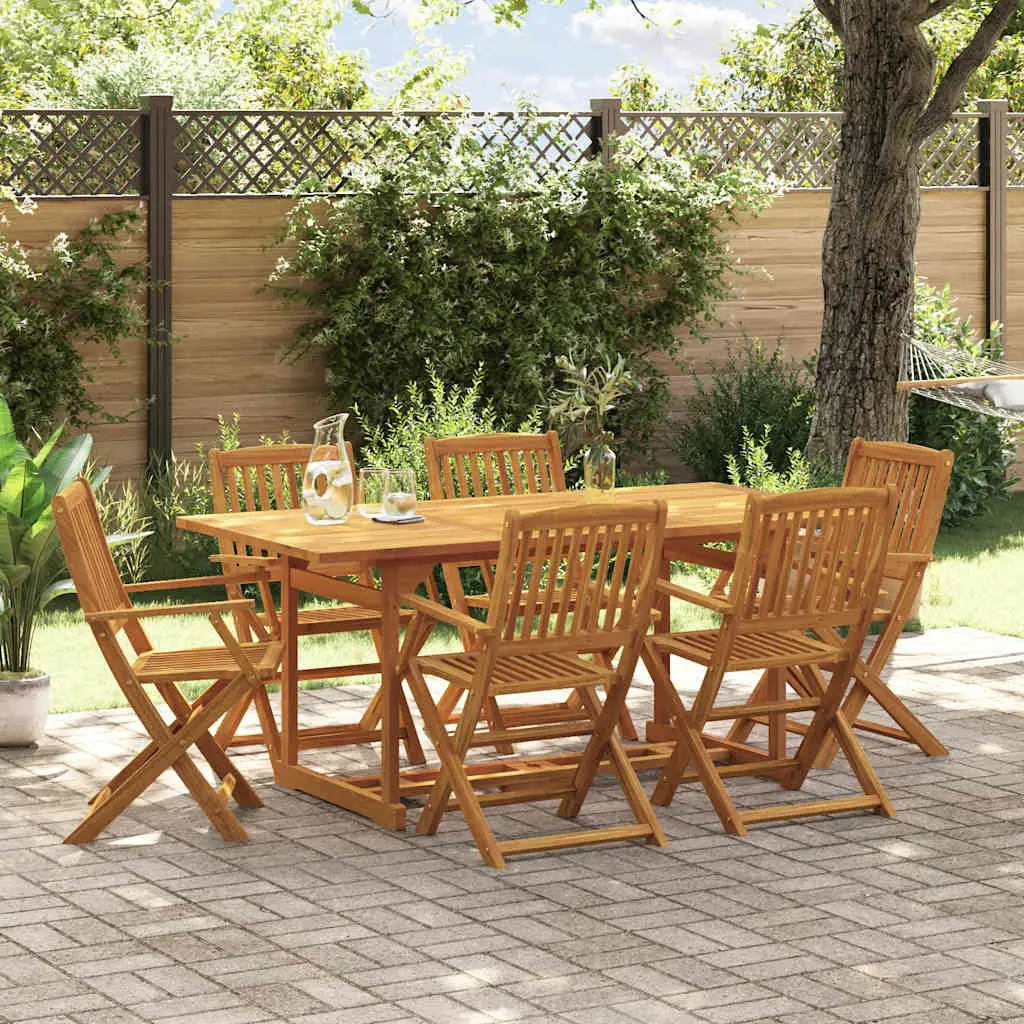 Ensemble à manger de jardin 7 pcs bois massif d’acacia vidaXL 3321528