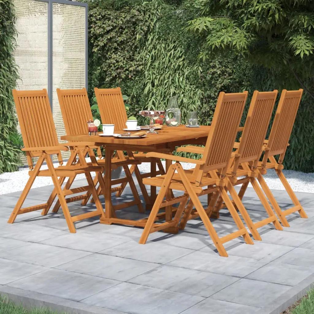 Ensemble à manger de jardin 7 pcs Bois d’acacia massif 120-170 cm vidaXL 3079646