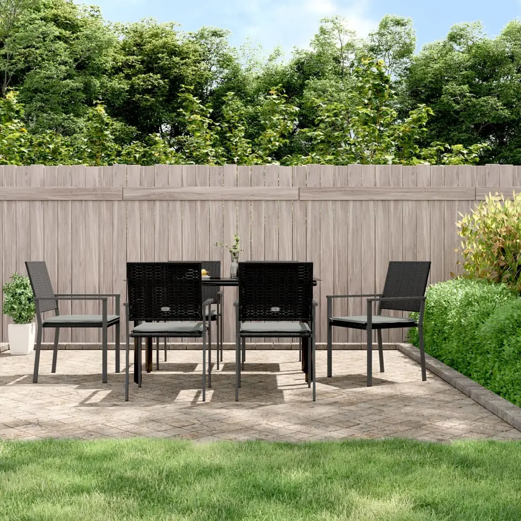 Ensemble à manger de jardin 7 pcs coussins résine tressée acier vidaXL 3187022