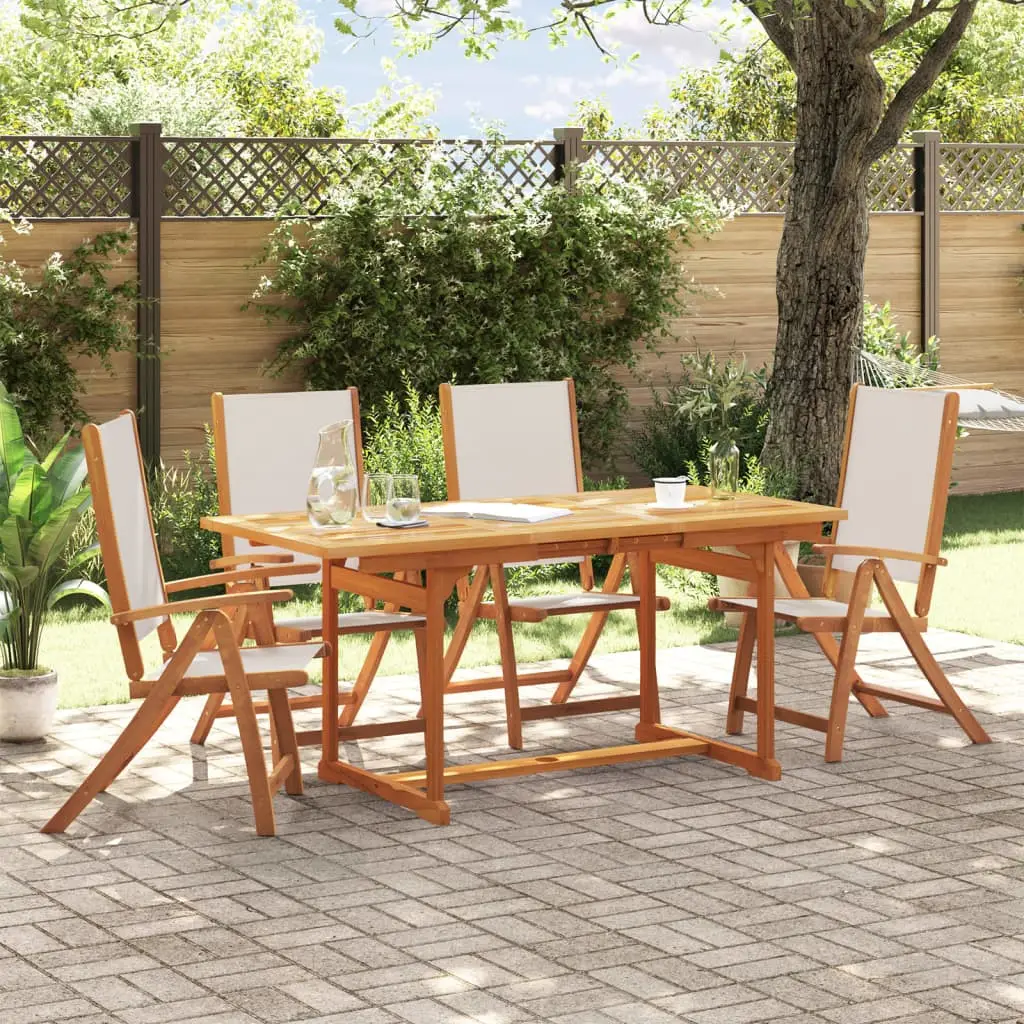 Ensemble à manger de jardin 5pcs bois d’acacia solide textilène vidaXL 3279296