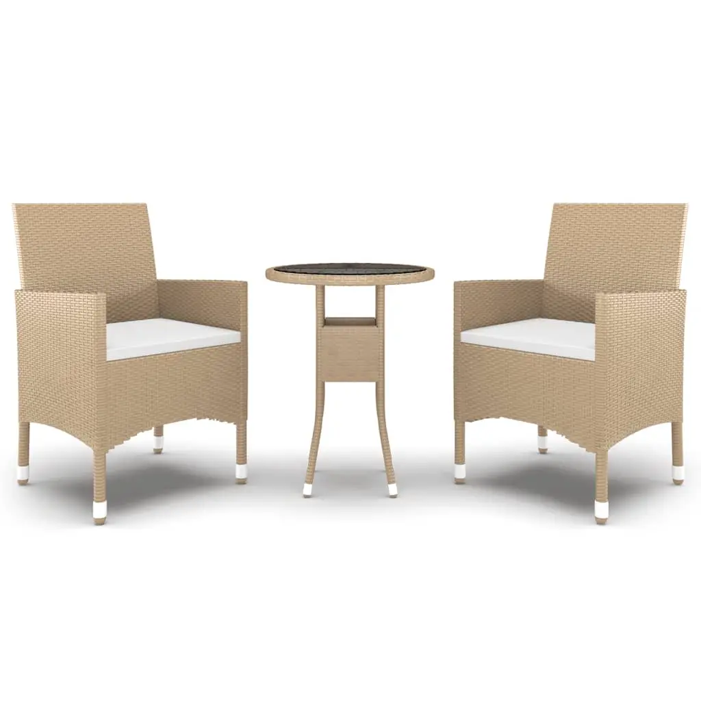 Ensemble à manger de jardin 3 pcs | Mobilier d’extérieur Résine tressée Beige Maison Chic