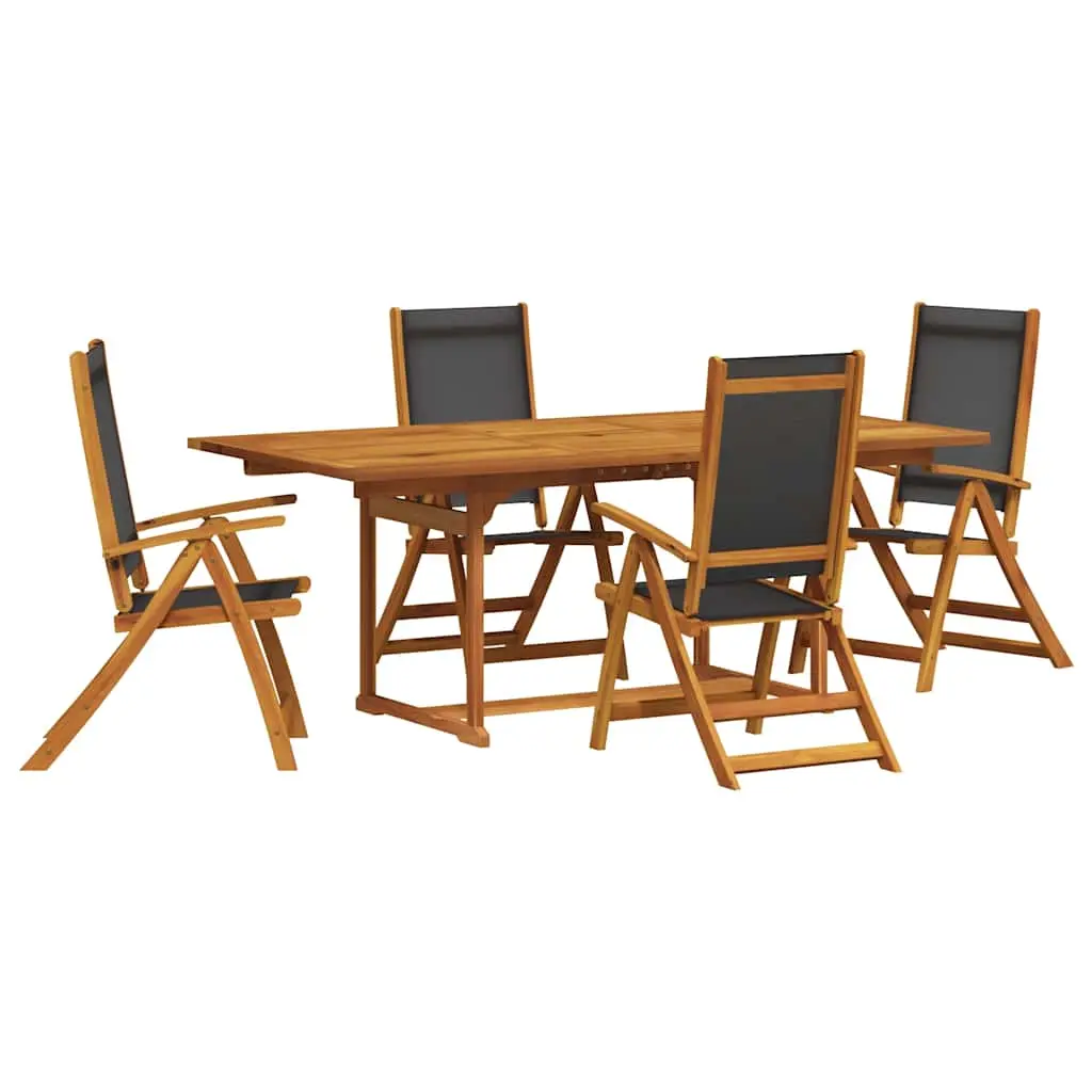 Ensemble à manger de jardin 5pcs bois d’acacia solide textilène vidaXL 3279260