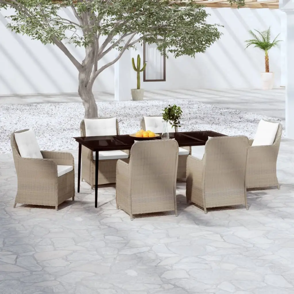 Ensemble à manger de jardin 7 pcs Marron vidaXL 3099569