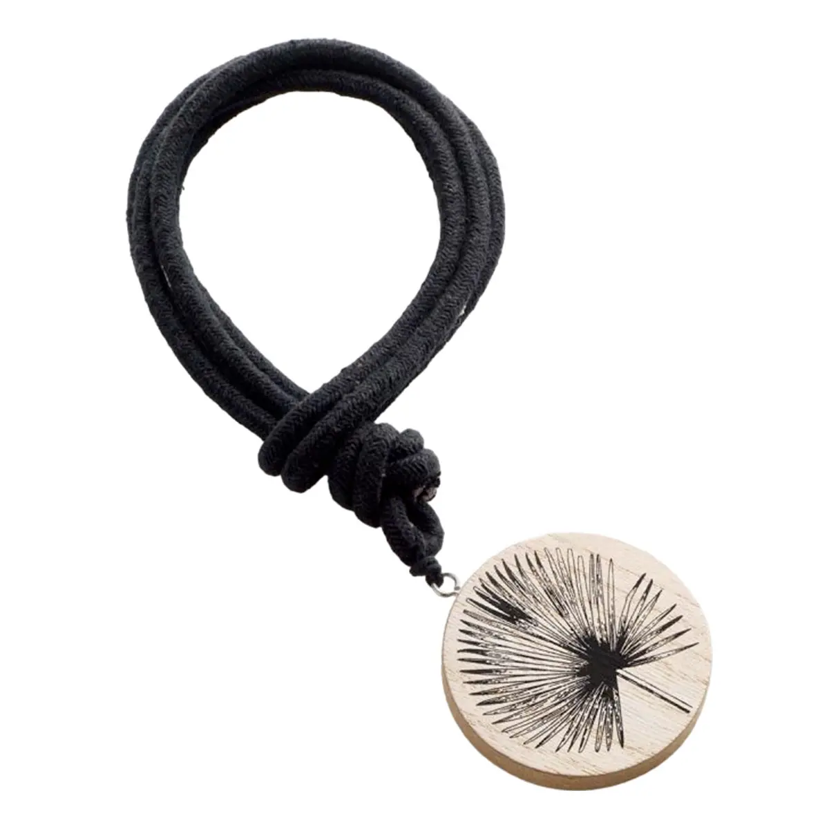 Embrasse de Rideau en Bois «Teaky» 41cm Noir