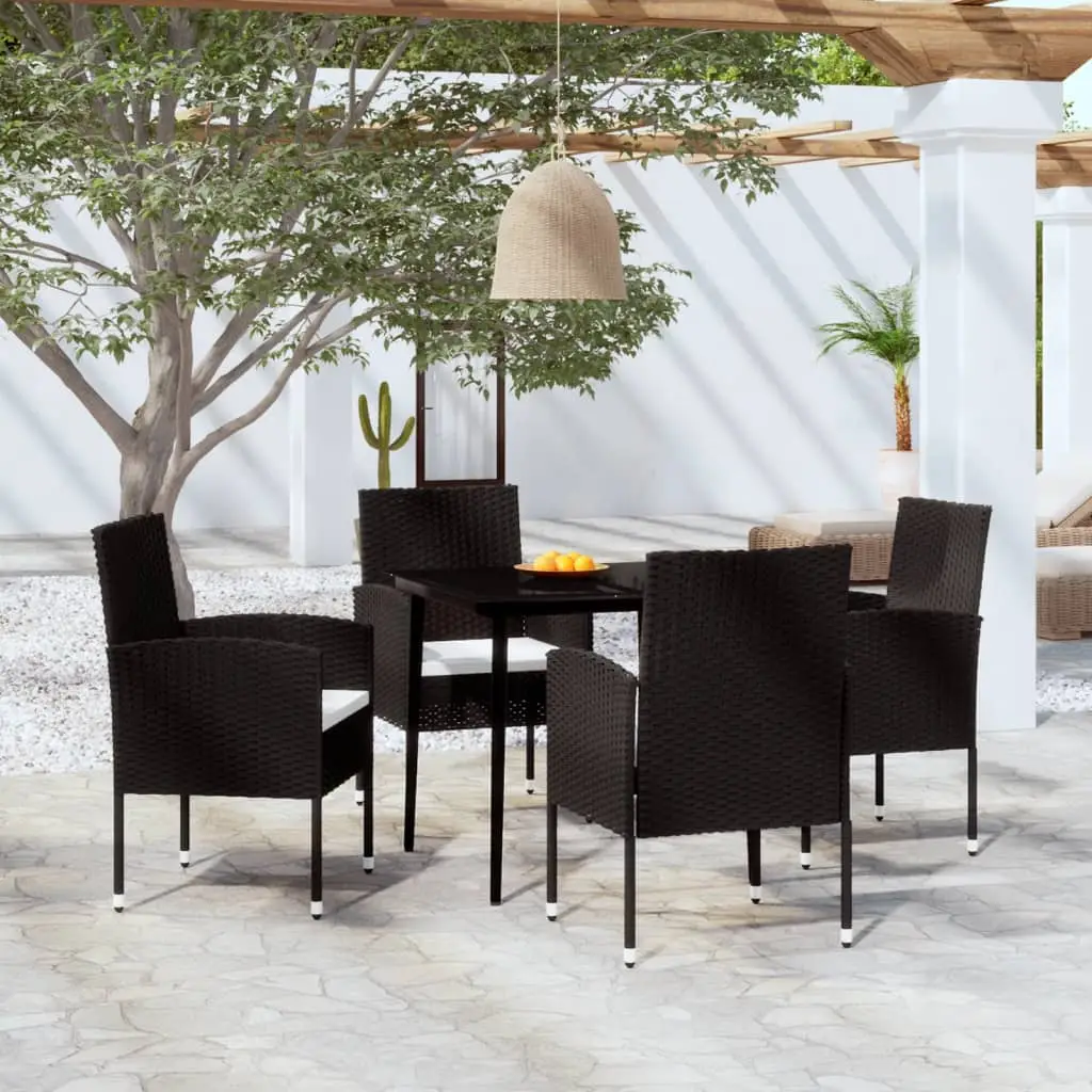 Ensemble à manger de jardin 5 pcs Noir vidaXL 3099620
