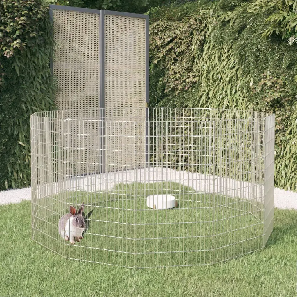 Enclos pour animaux en liberté 12 panneaux 54 x 100 cm Fer galvanisé vidaXL 171584