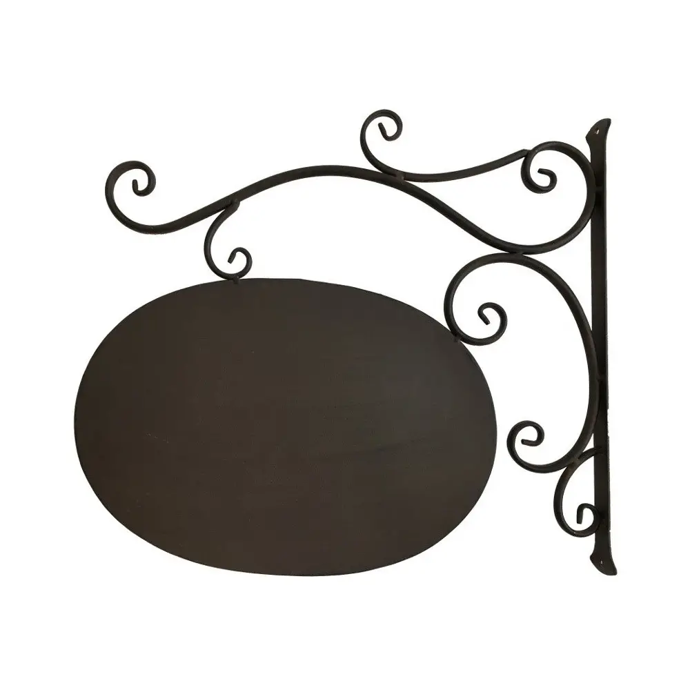 Enseigne plaque de porte écritoire mural jardin métal marron 50×39.5cm Chemin de campagne