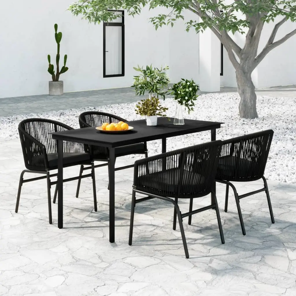 Ensemble à manger de jardin 5 pcs Noir vidaXL 3099223