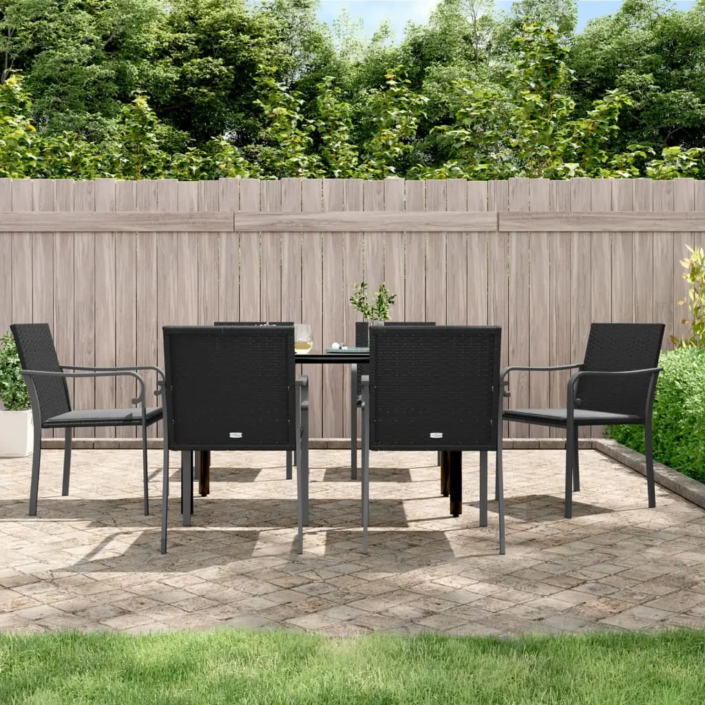 Ensemble à manger de jardin 7 pcs coussins résine tressée acier vidaXL 3186960