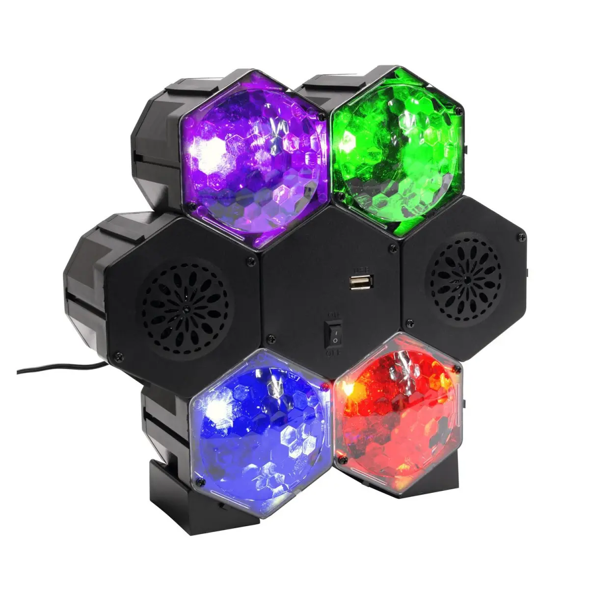 Enceinte Sans Fil & Projecteur «Disco» 25cm Noir