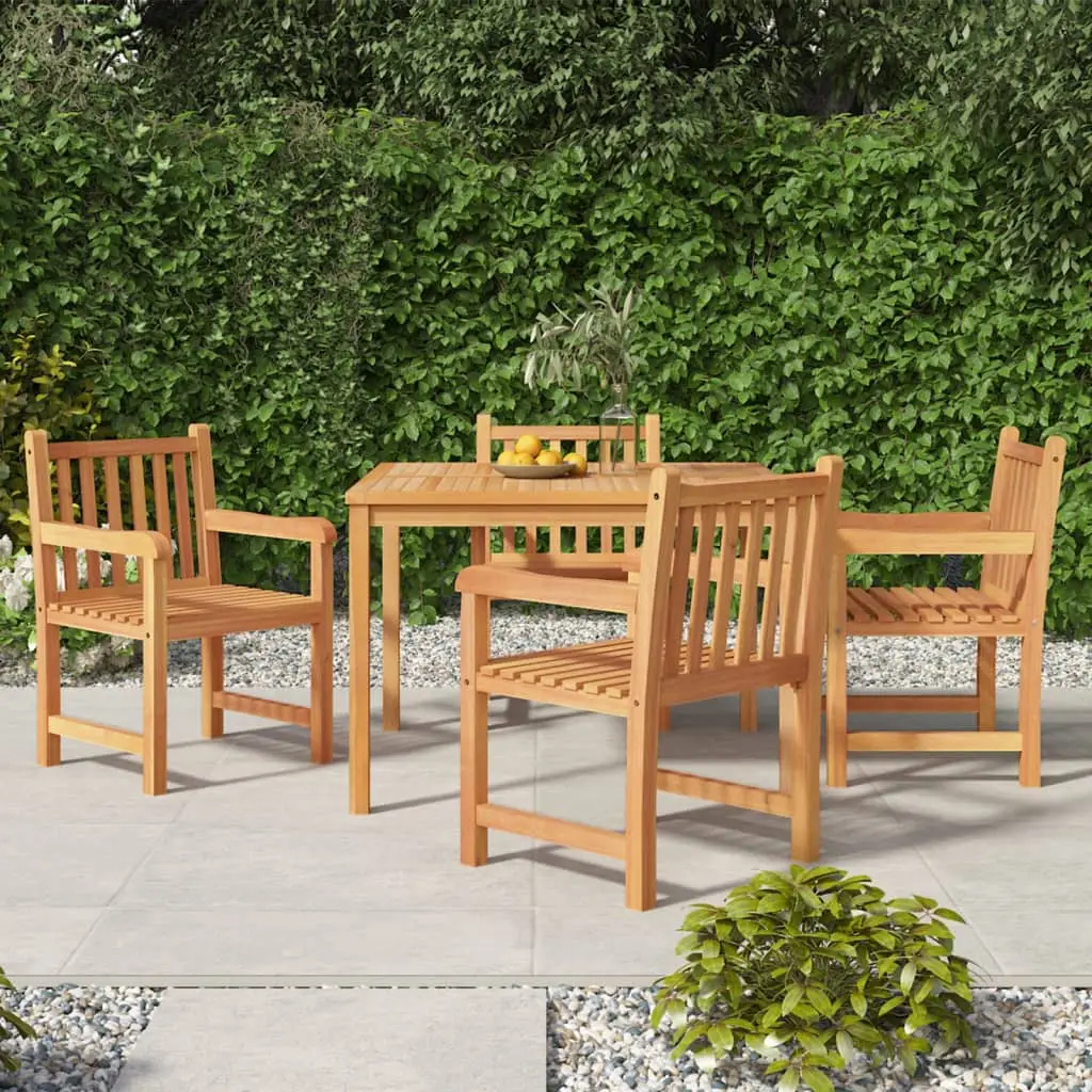 Ensemble à manger de jardin 5pcs Bois de teck massif vidaXL 3157147