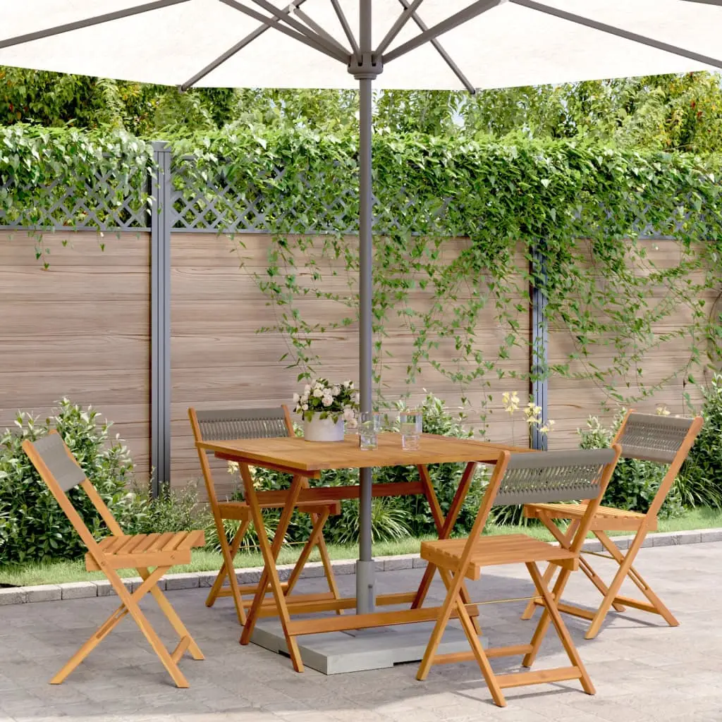 Ensemble à manger de jardin 5pcs gris polypropylène bois massif vidaXL 3281782