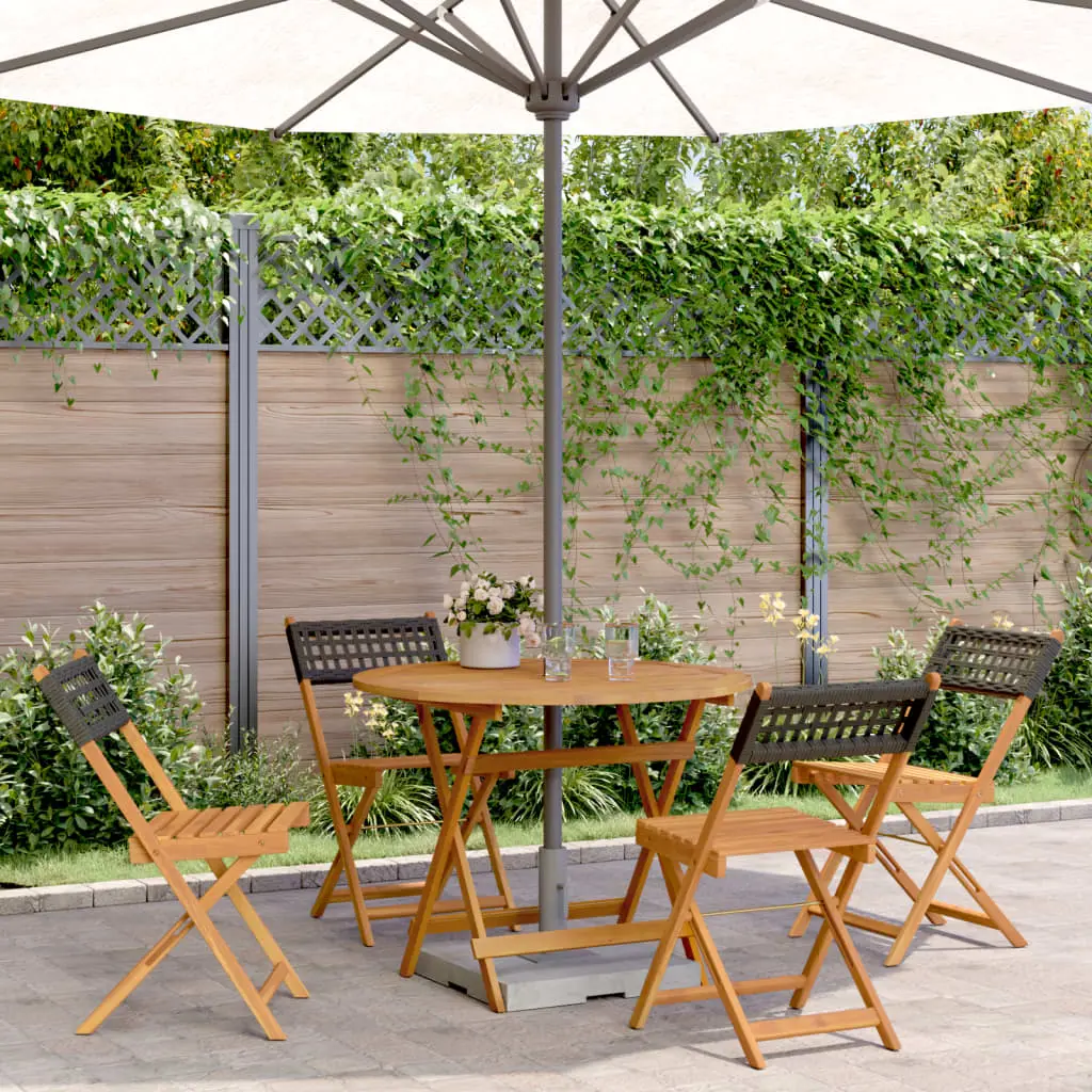 Ensemble à manger de jardin 5 pcs résine tressée et bois massif vidaXL 3281766
