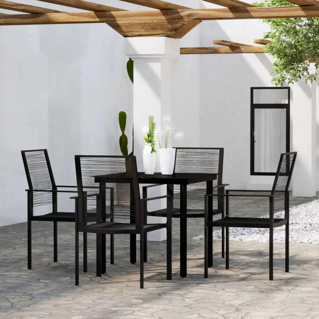 Ensemble à manger de jardin 5 pcs Noir vidaXL 3099198
