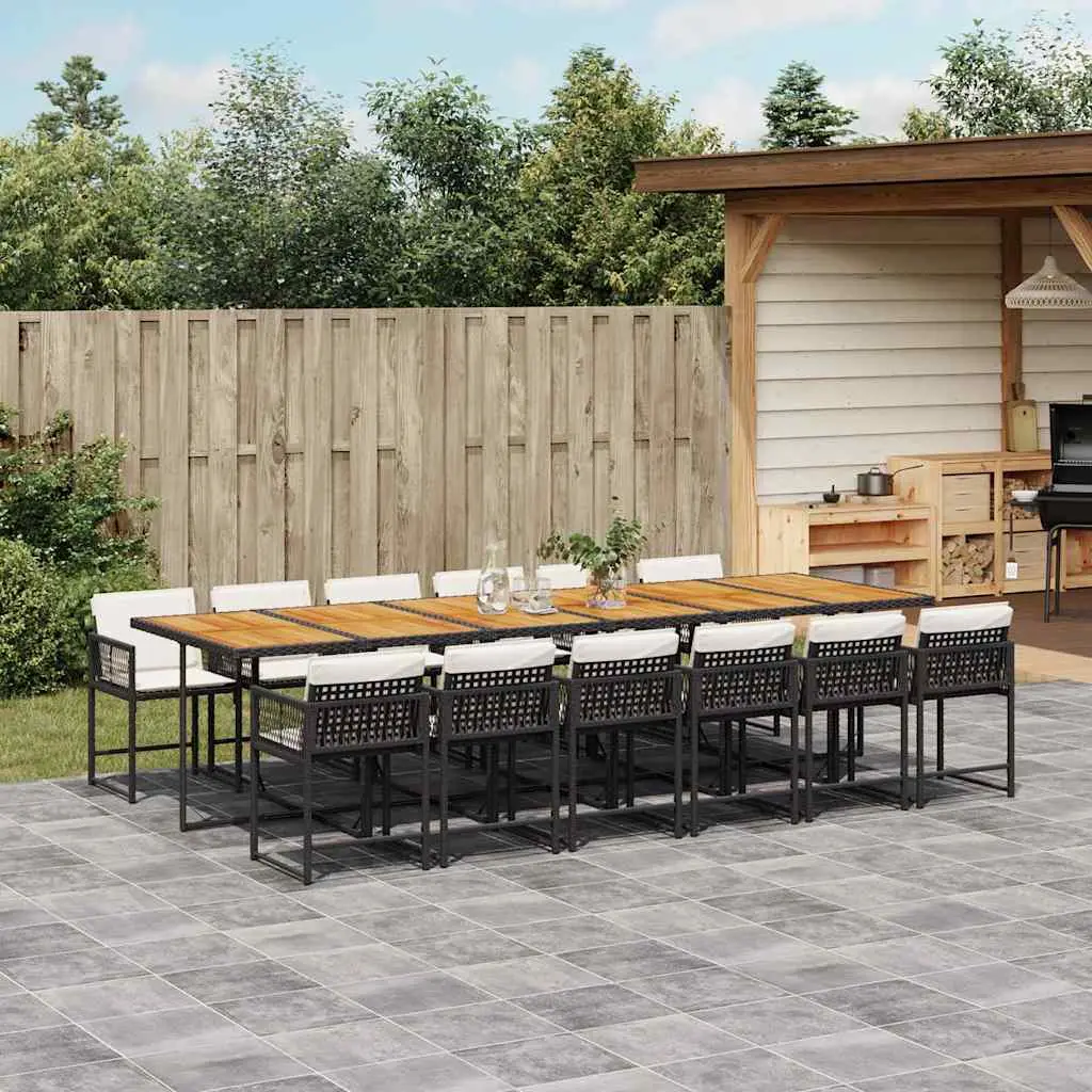 Ensemble à manger de jardin 13 pcs coussins noir résine tressée vidaXL 3211491