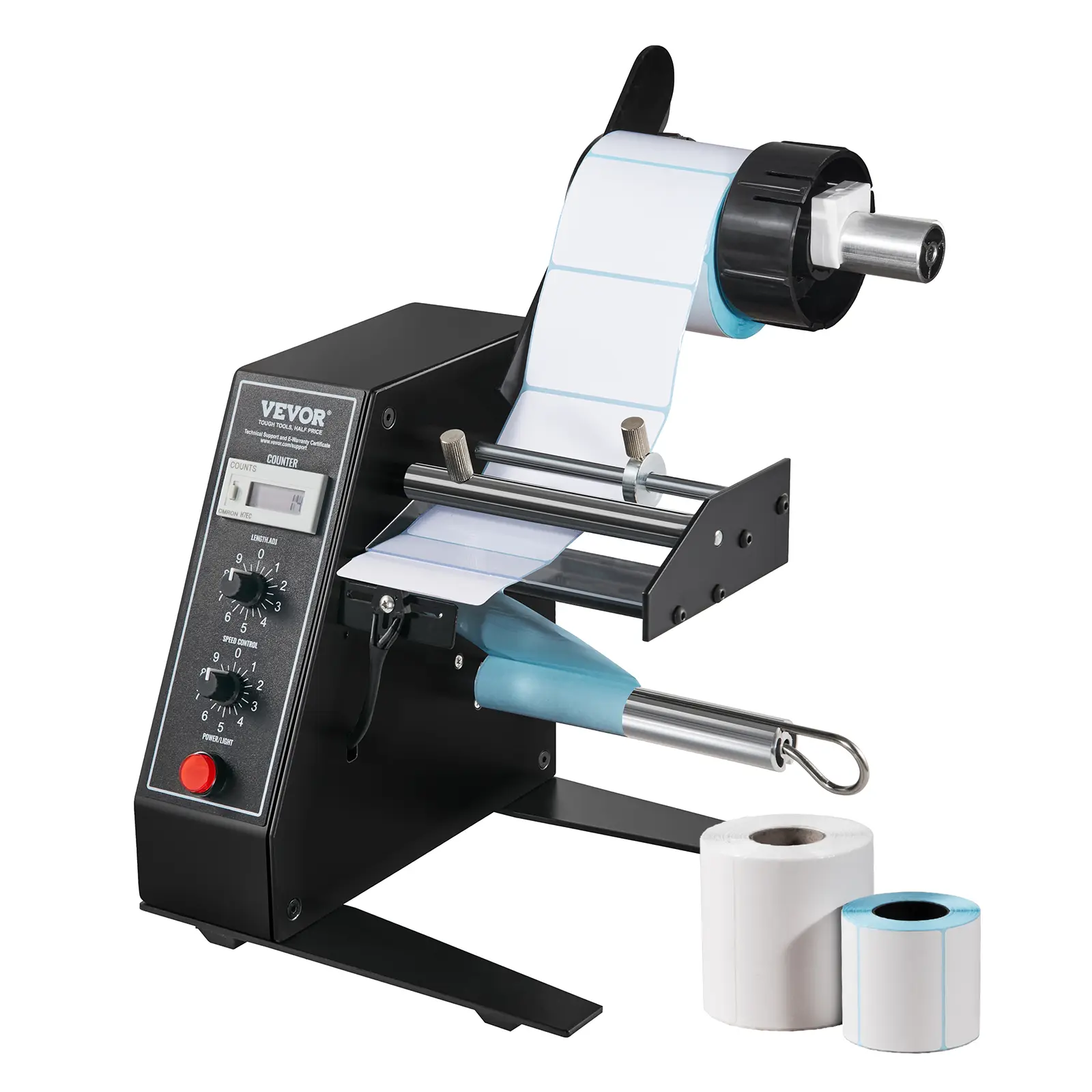 VEVOR Distributeur automatique d’étiquettes, largeur 15-125mm, longueur 3-150mm, comptage auto 0-999999.