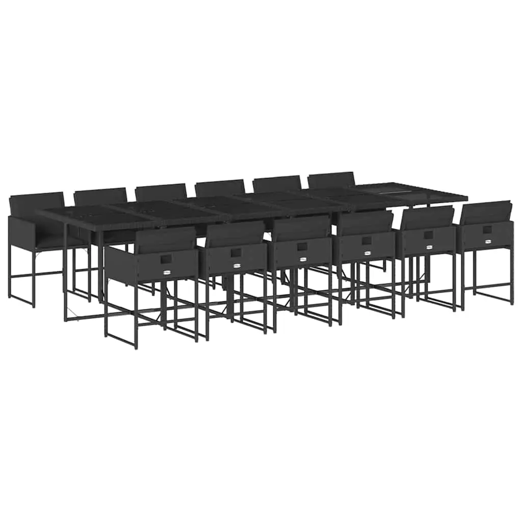 Ensemble à manger de jardin 13 pcs coussins noir résine tressée vidaXL 3211303