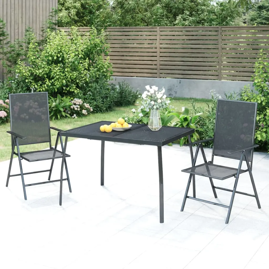Ensemble à manger de jardin 3 pcs anthracite acier vidaXL 3187980