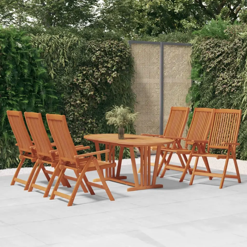 Ensemble à manger de jardin 7 pcs Bois d’eucalyptus massif vidaXL 3087342