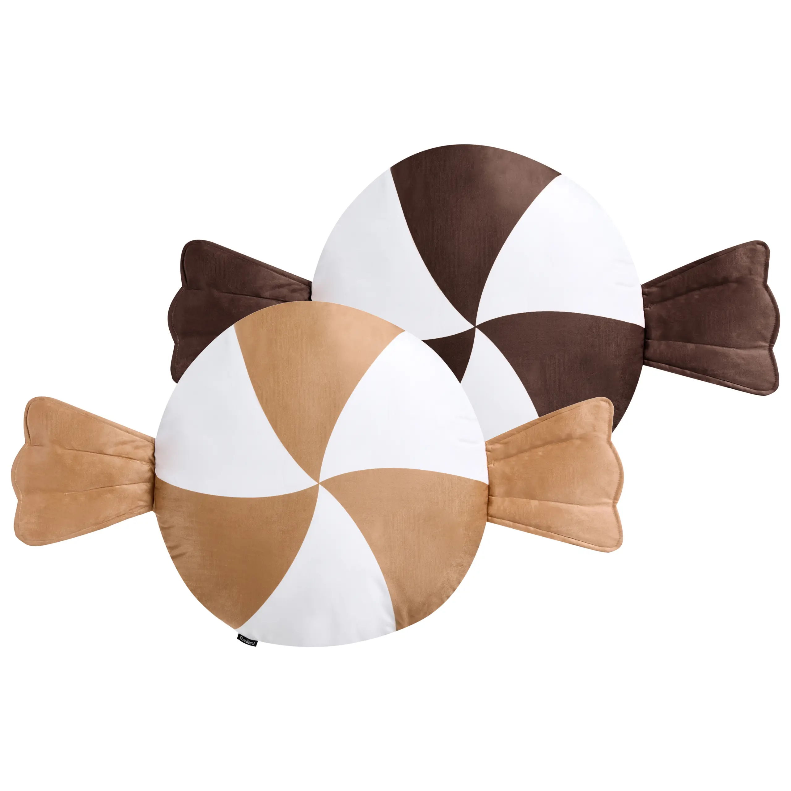 Coussin décoratif Polyester Marron/blanc WHIRL CANDY – Beliani