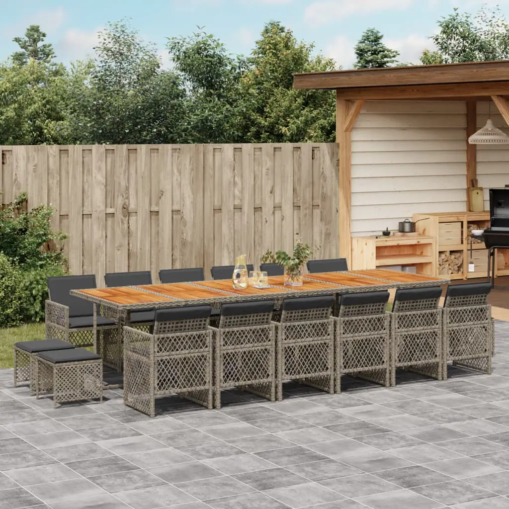 Ensemble à manger de jardin 17 pcs et coussins résine tressée vidaXL 3210830