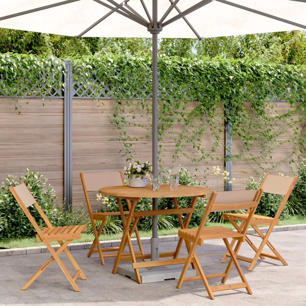 Ensemble à manger de jardin 5 pcs taupe tissu et bois massif vidaXL 3281774
