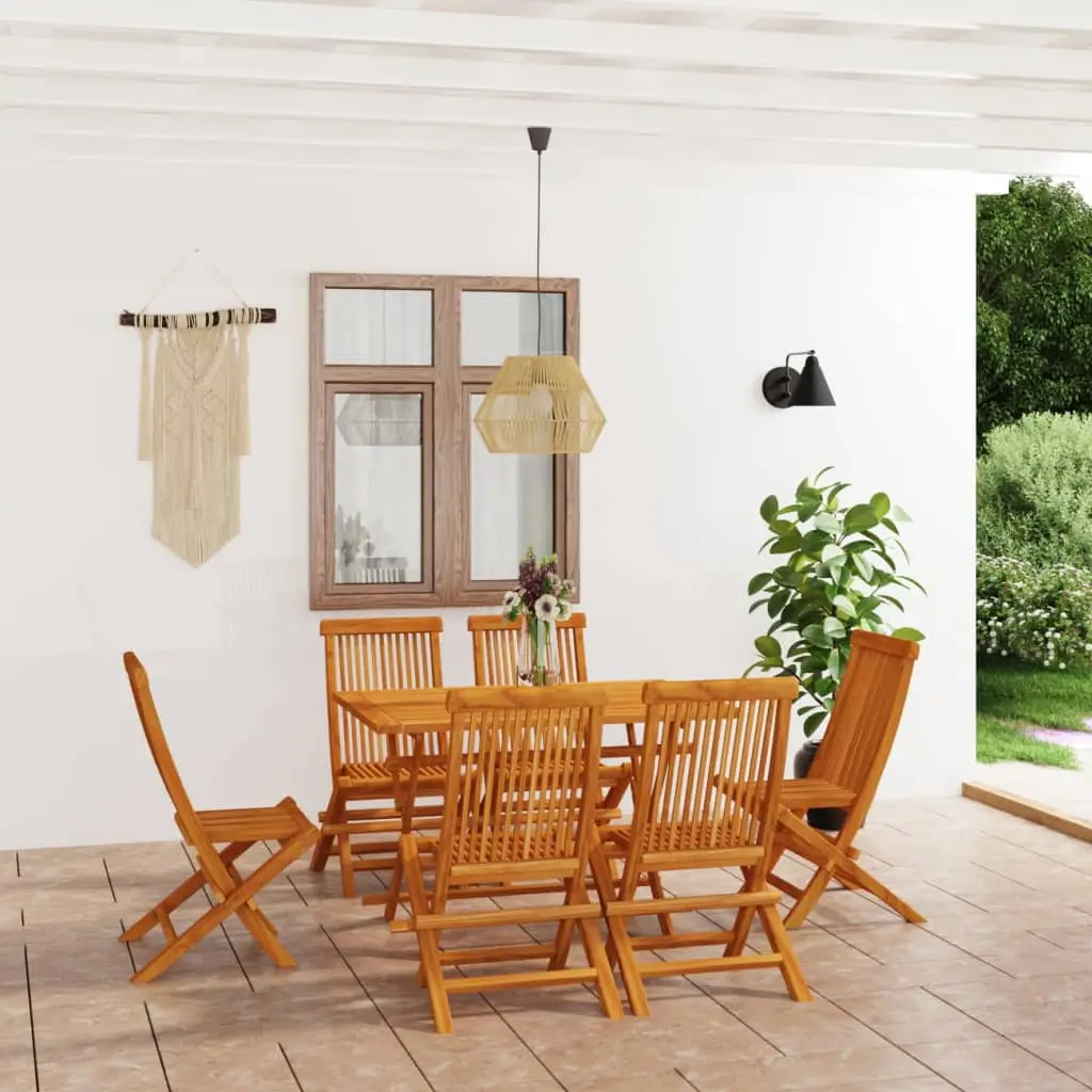 Ensemble à manger de jardin 7 pcs Bois de teck massif vidaXL 3059602
