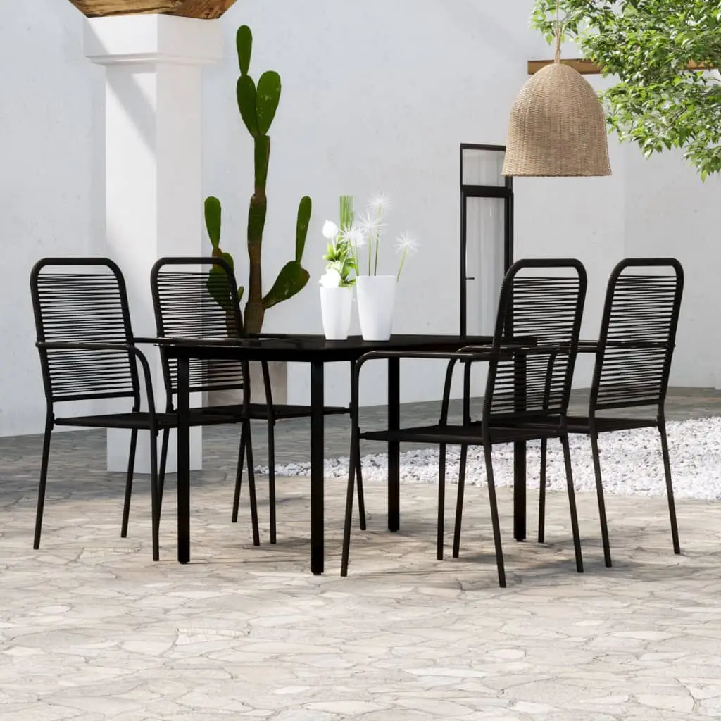 Ensemble à manger de jardin 5 pcs Noir vidaXL 3099139