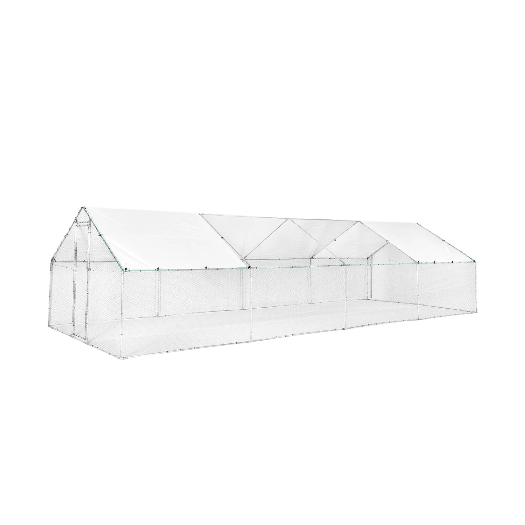 Enclos poulailler acier galvanisé gris vert 24 m² Babette – Sweeek