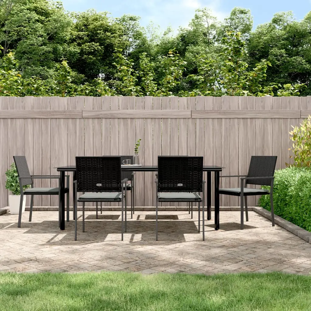 Ensemble à manger de jardin 7 pcs coussins résine tressée acier vidaXL 3187029